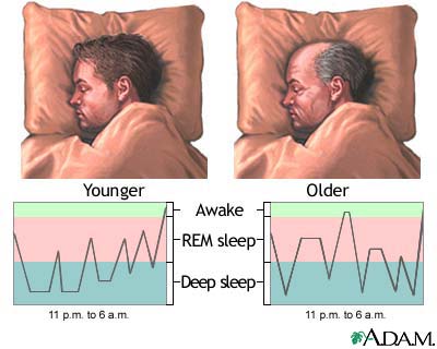 Sleep patterns in the young and aged